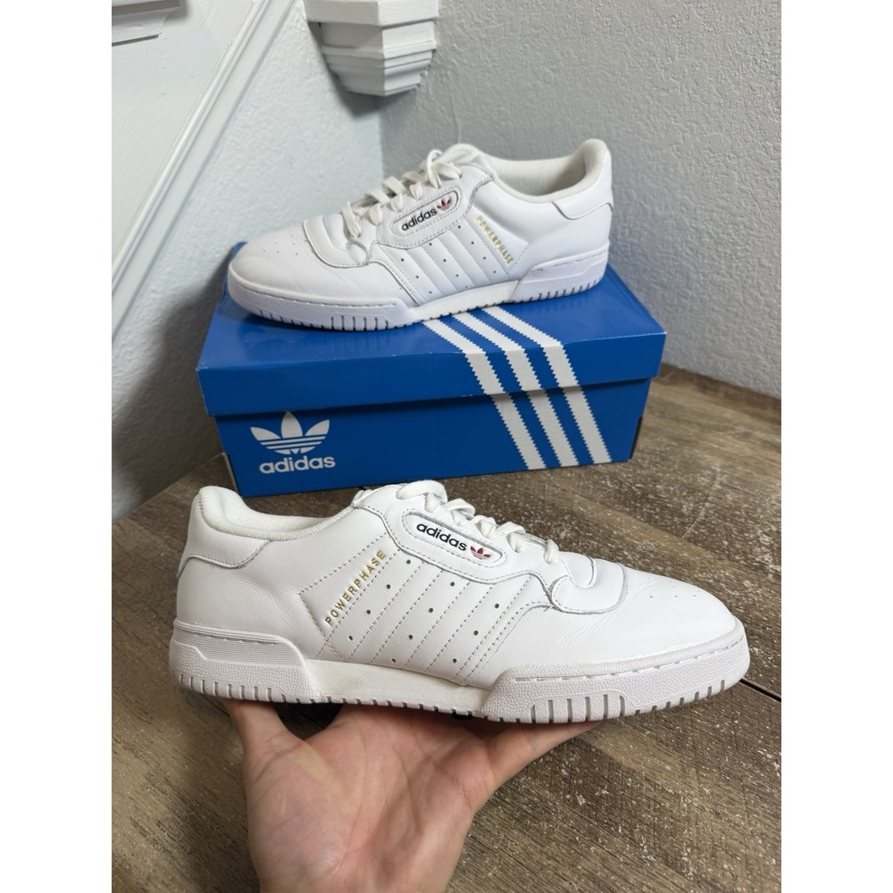 adidas Powerphase Mens White Sneakers Casual Shoes JH5481 Size 10.5